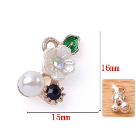 10 st Pearl Button Strassknappar 4 4