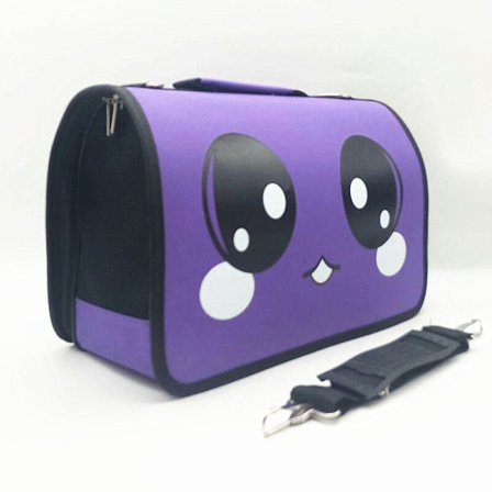 Lila, Stor Andningsbar Mesh Husdjursväska med Matta, Oxfordtyg Take Out Bärbar Hundväska