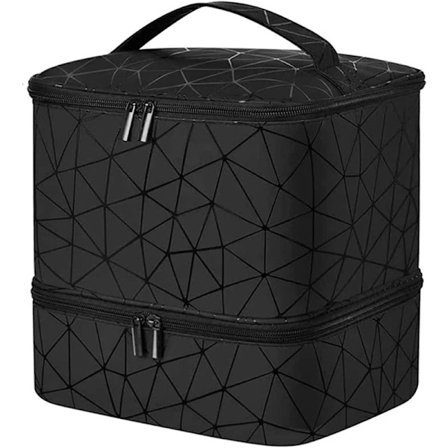 Manikyrset och förvaring, nagellacksväska rymmer 30 flaskor nagellack och nagellampa, dubbellagers nagellåda, SD