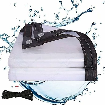 Gjennomsiktig presenning for 2X4 drivhus, vanntett presenning med øye for utendørs innendørs, plantedeksler