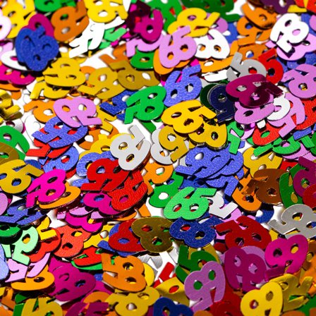 Flerfarved Konfetti 65 år