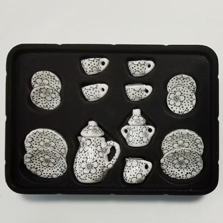 1:12 keramiska tekoppsset i miniatyr Lätta och ömtåliga prydnadsföremål för barn Pojkar Flickor Presenter b