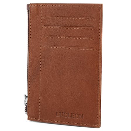 Porte-cartes Lemmy anti-RFID en cuir brun clair pour hommes - Porte-cartes
