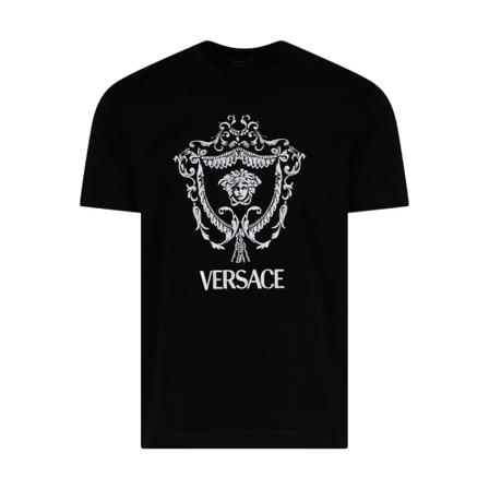 Versace, T-Shirts Zwart, Heren, Maat:M