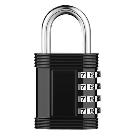 4-sifret kombinasjonshengelås utendørs hengelås SVART
