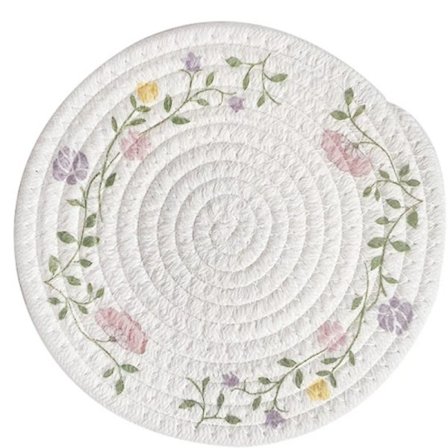 Ins Vind Isolerad Grytunderlägg, Vävd Bomullsrepsmatsedel, Kreativt Tryckt Koppunderlägg, Runt Hushållsskåls- och Tallriksunderlägg, 