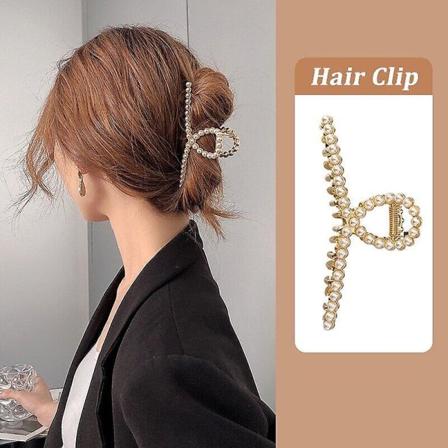 Fine Too Elegant Jente Pearl Stor Hårklipp Andebeak Klo Klipp Dusj Grip Klemmer Hai Klipp For Kvinner 2