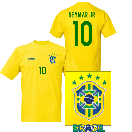 Brasilien Stil Fotbollströja Med Neymar Jr 10 Tryck 120cl 5-6 År