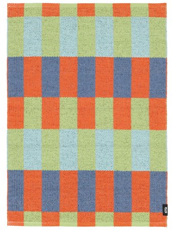 Indoor/Outdoor Rug Washable Small Favola - Orange/Blue 70X100 In Modern Style