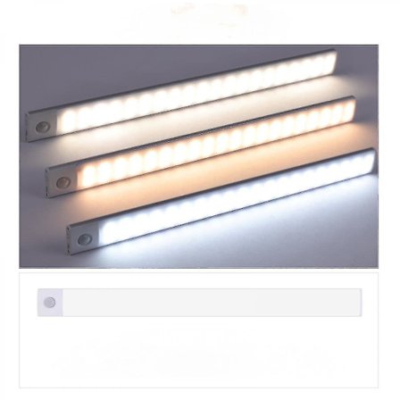 Shxx USB-laddningsbar 30 cm 60 LED rörelsesensor, automatisk på/av. Bärbar, sladdlös, stick-ny för skåp, garderob, garderob A927-