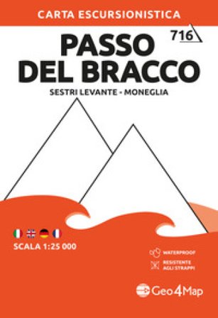 716 Passo del Bracco - Sestri Levante - Moneglia. Carta escursionistica 1:25.000