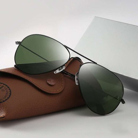 Ray Ban 3025 112/19 Aviator Guldram med GRÖN SPEGELLins - STORLEKAR (4)