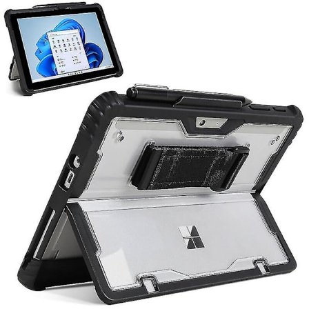 Robust etui til Surface Pro 8 13" med kickstand og kraftig håndledsrem kompatibel med Type Cover tastatur - Sort