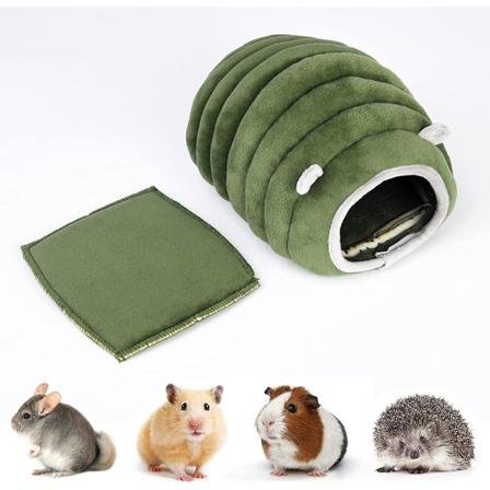 Marsun talo luola, kodikas hamsteritalo, hamsterisänky irrotettavalla alustalla, marsun piilopaikka pienille eläimille Sheep cave Green