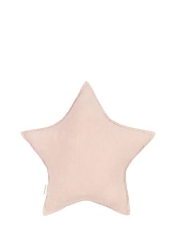 NOBODINOZ Star Cushion In Washed French Linen L1N0 - Pink - ONE SIZE