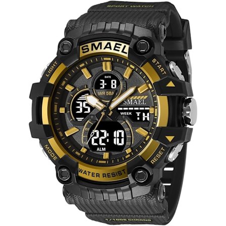 2025 Seneste Model Herreur med Alloy Urkasse Udendørs Sportsur Analog-Digital Display Multi Funktion Armbåndsur Vandafvisende Militær LED