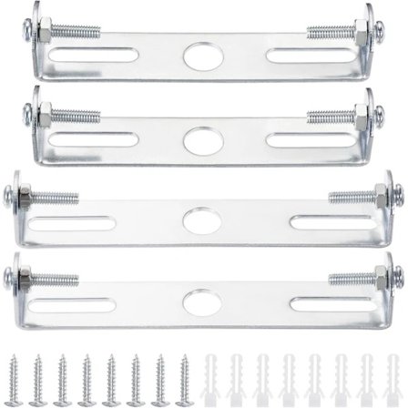 【xj】4 stk Takplate Lett Feste Takfeste Hengende Lampeholder for Vegg- eller Takmontert Lampemonteringsfester med Skruer Jern 110mm Sølv