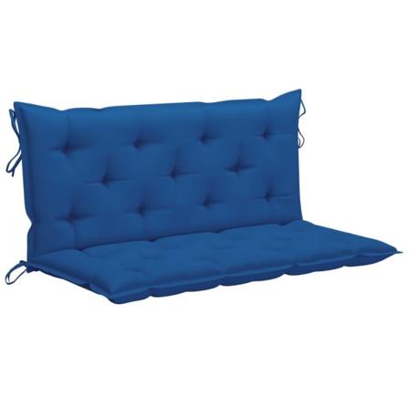 Vidaxl Gungbänk Med Blå Dyna 120 Cm Massiv Teak Blå