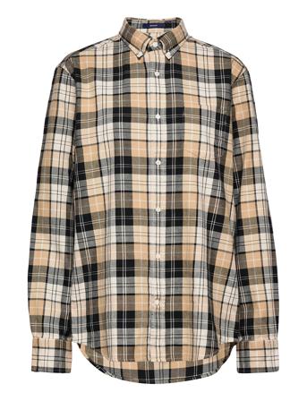 D2. Reg Heavy Washed Check Bd Skjorte Casual Multi/mønstret GANT