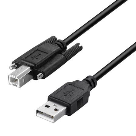 USB2.0 Typ A Hane till Typ B Hane Skärmad Kabel Med Skruvpanelmontering