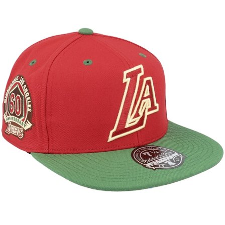 Mitchell & Ness - Los Angeles Lakers Nightmare Fitted Red/Green Fitted Fitted Red Cap - NBA @ Hatstore