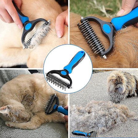 Piece Professional Dog Grooming Comb And Long Hair Dog Brush, Dog Cat Grooming Rake For Removing Pet Undercoat (pink Large)