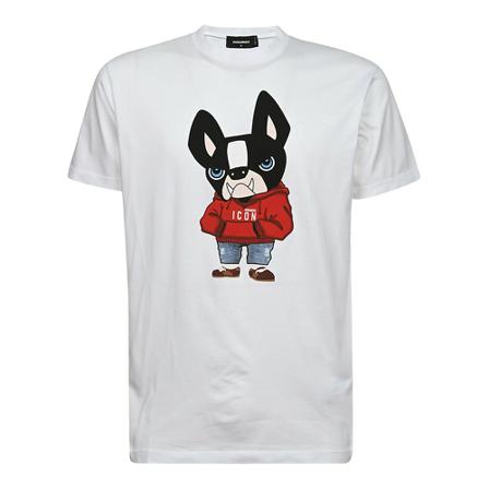 Dsquared2, T-Shirts Wit, Heren, Maat:M