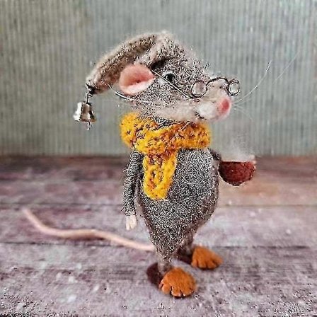 Filtet Julemus, Søt Nålefilt Mus Ornament[D]