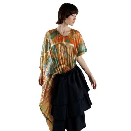 Junya Watanabe Asymmetrical multi-texture dress , Zwart , Dames , Maat: M Maxi jurken