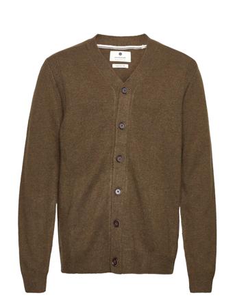Aksvend Lambswool Cardigan Stickad Tröja Cardigan Brun Anerkjendt