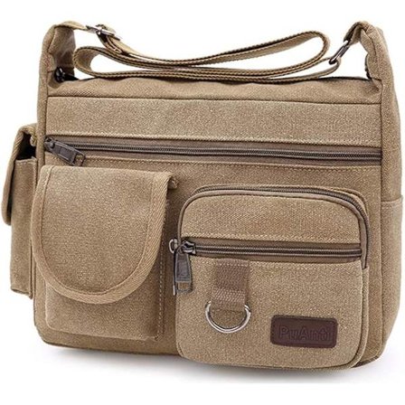 Canvas Messenger Taske Crossbody Taske Skoletaske Skuldertaske Arbejdstaske Skoletaske Dokumentmappe til Mænd og Kvinder