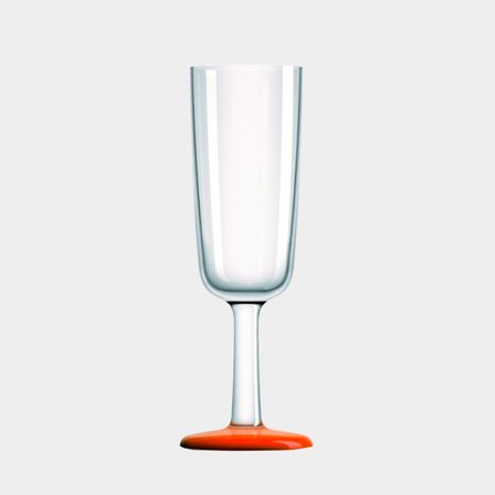 Champagneglas i plast Palm Flute Orange, non-slip, transparent/orange, 18 cl
