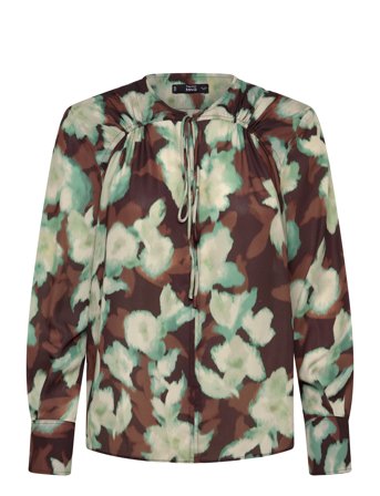 Mango V-Neck Blouse With Tie - Multi/patterned - L