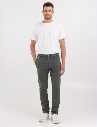Replay Benni Trousers Regular Hyperchino Color Xlite - Khaki green - 32 x 32