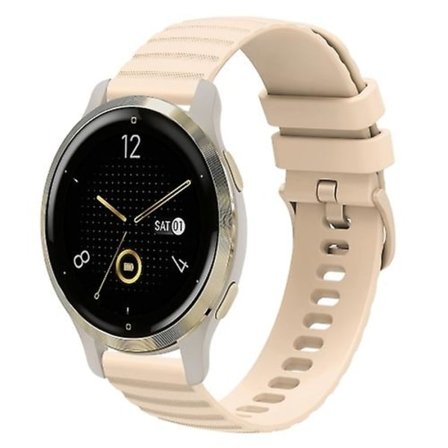 Til Garmin Venu 2s 18 mm bølget prikket ensfarvet silikoneurrem