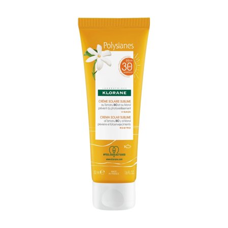 Klorane Crema Solare Sublime Viso SPF30 al Tamanu BIO e Monoï 50ml - Solare viso alta prot.