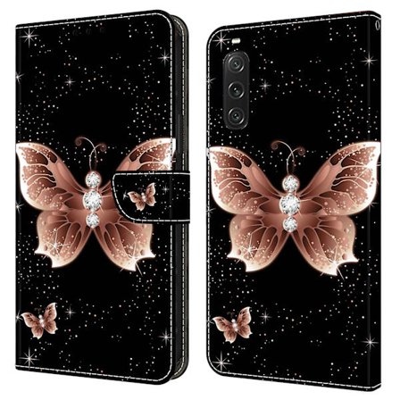 För Sony Xperia 10 V skyddande case 3d-mönsterutskrift Pu- cover med stativ