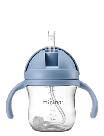 Mininor Straw Bottle Tritan - Blue - 6 M