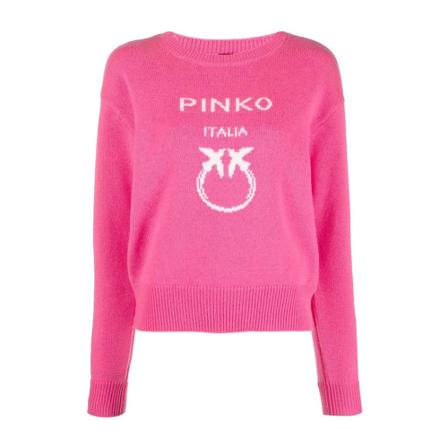 Pinko Round-neck Strik Lilla, Dame Striktrøjer