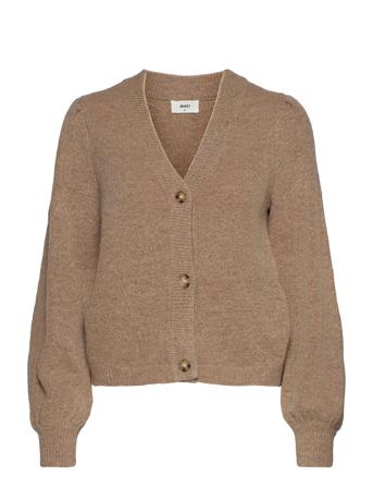 Objeve Nonsia L/S Short Cardigan Strikkegenser Cardigan Beige Object