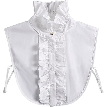 Vit Halv Skjorta Falsk Krage Rufs Dekorativ Falsk Krage Avtagbar Lagertillbehör