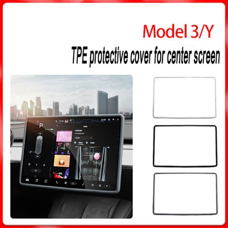 Fo Tesla Model3/Y Skjermbeskytter Ramme Tesla Bil Interiør Modifikasjonstilbehør TPE Beskyttelsesdeksel