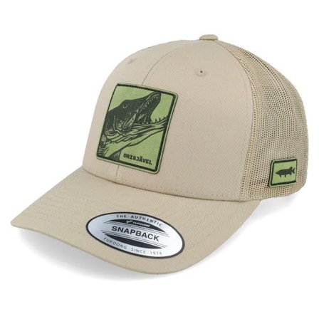Skillfish - Beige trucker Keps - Grisjävel Laser Retro 2-tone Khaki Trucker @ Hatstore