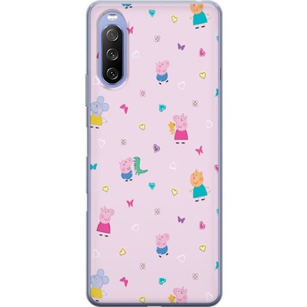 Yhteensopiva Puhelinkuori Sony Xperia 10 III Äiti Porsas vauvan rakastava Peppa Pig -kuvitus pehmeissä väreissä lapsiaiheisiin