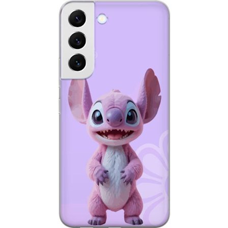 Kompatibelt Mobilskal till Samsung Samsung Galaxy S22 5G Pink Stitch kawaii motiv - söt rosa figur i tecknad stil med blommor, perfekt för fans av s
