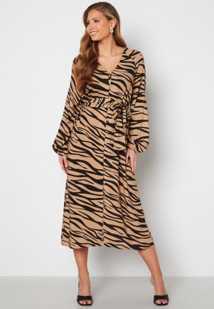 BUBBLEROOM Phoebe midi dress Zebra Klær