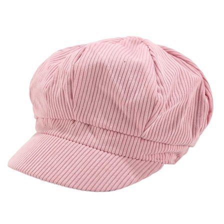 Visor Beret Cap Solid Color Retro British Style Peaked 8 Panel Cold Resistant Corduroy Women Octagonal Newsboy Cabbie