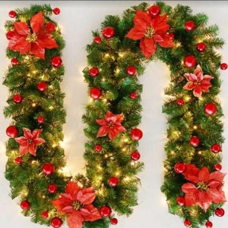 Juletræskrans, indendørs udendørs juletræslyskrans, med LED guld LED juletræsgrenkrans LYC