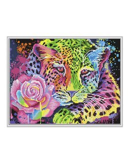 Diamond Dotz Neon Regnbue Leopard