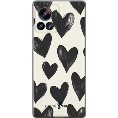 Kompatibel Mobilcover til Motorola Motorola Edge 30 Ultra Cactus and Friends - Bold Black Love Pattern